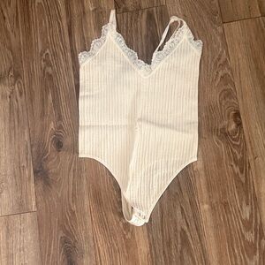 Forever 21 Cream Lace Bodysuit
